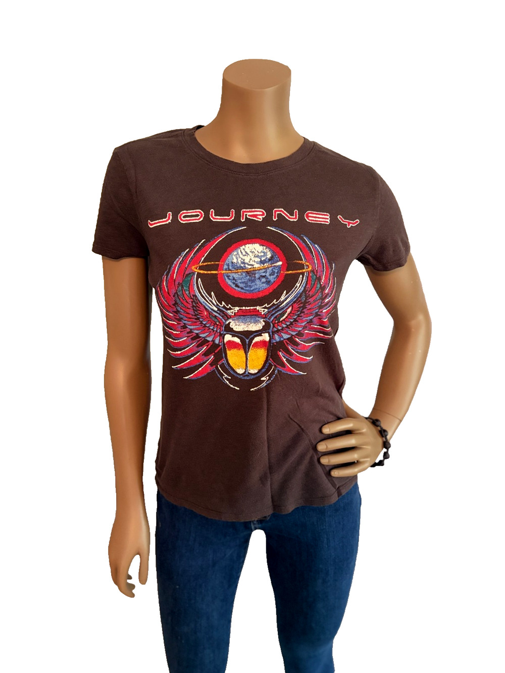 Journey T-Shirt Lucky Brand Women's XS 2020 Rock Band Graphic Licensed Scarab